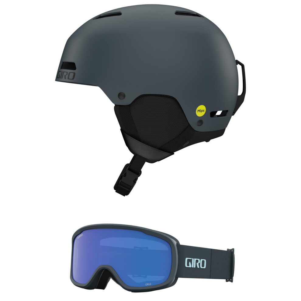 Giro Ledge MIPS Combo PackSki Helmet - Snowboarding Helmet with Matching Goggles Matte Dark Shark/Cruz Shark Cobalt M (55.5-59cm)