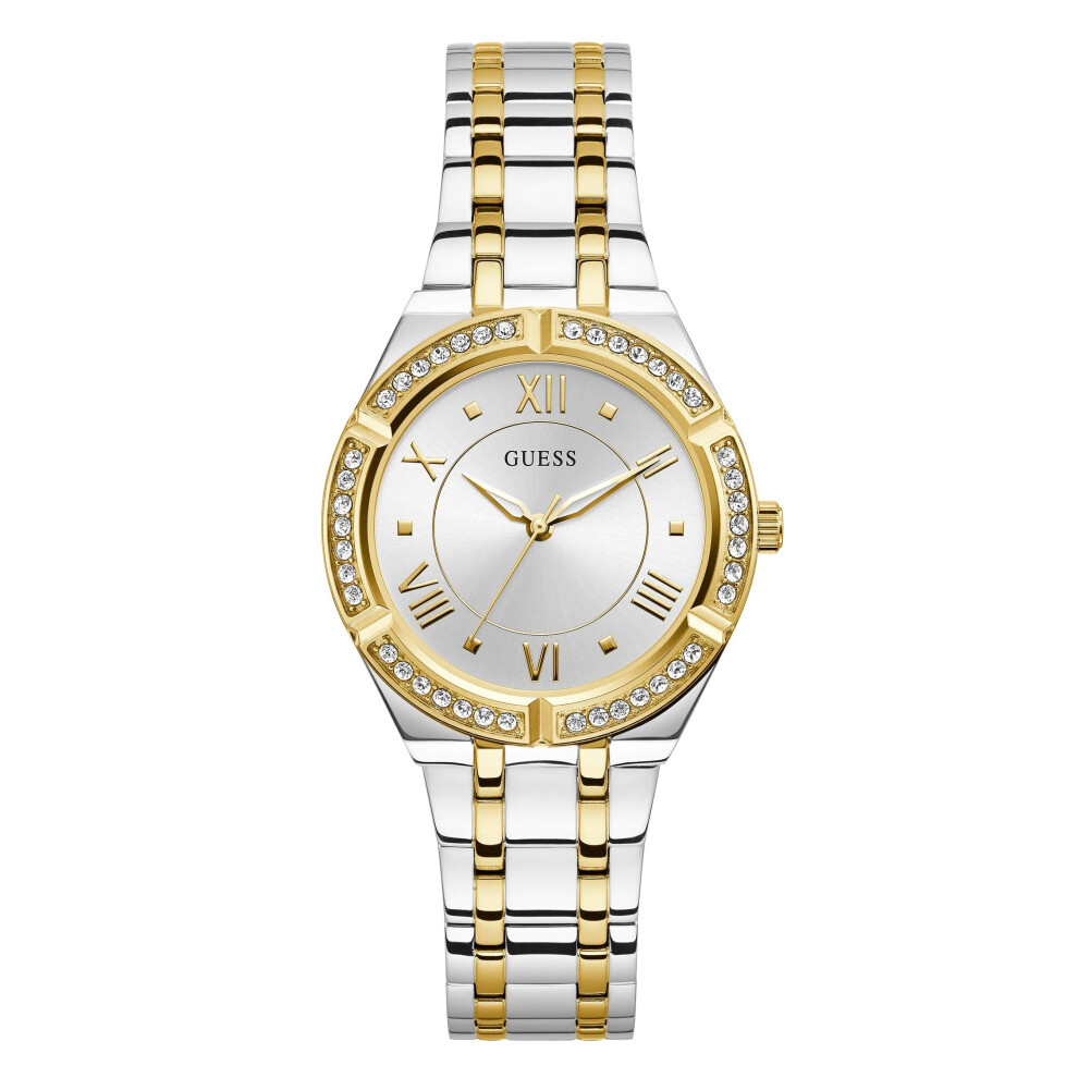 Montre     quartz analogique pour femme GUESS avec bracelet en acier inoxydable argent    18 (mod   le   : GW0033L4) dor