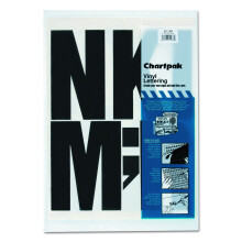 Chartpak lisovac vinylov velk psmena samolepic cern 6"""" h 38/bal.