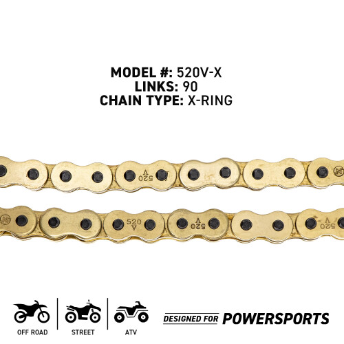 NICHE Gold 520 X-Ring Chain 90 Links With Connecting Master Link 2