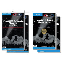 BCW Comic Book Protection Combo: 200 moderne tassen + 200 achterborden | Ultieme bescherming voor strips | Plastic beschermers en steunplaten