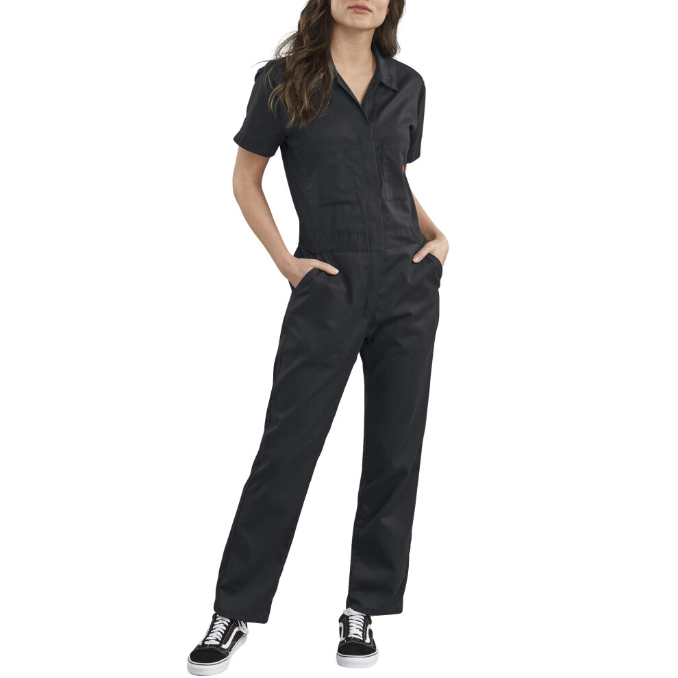 Dickies womens Short Sleeve Flex Work Utility Coveralls  Black  X-Small US