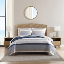 Nautica - Twin-dekbedset, omkeerbaar katoenen beddengoed met bijpassende schijnvertoning (Galewood Blue Twin)