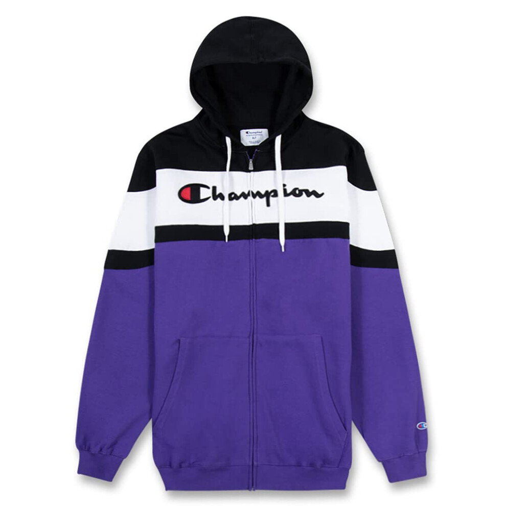 Champion Hoodie  Big and Tall Hoodies for Men  Mens Hoodies  Zip Up Hoodie (3X Tall  Black/White/Purple)