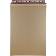JAM PAPPER Stay-Flat fotopostkuvert med Peel & Seal-frslutning - 13 x 18 - Brun kraft - 6 styva postfrpackningar/paket