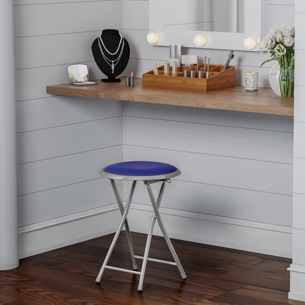 Opvouwbare Kruk - Rugloze Kruk Van 45 Cm Met Een Draagvermogen Van 102 Kg Voor Keuken Of Recreatieruimte - Draagbare Barkrukken Voor Binnen Van L-image