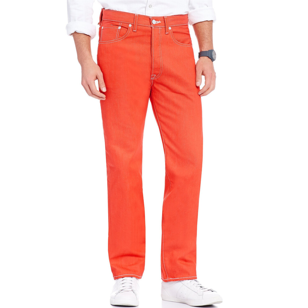 Levi's Men's 501 Original Shrink-to-Fit Jeans (Legacy)  Valient Poppy-White-STF  32W x 36L