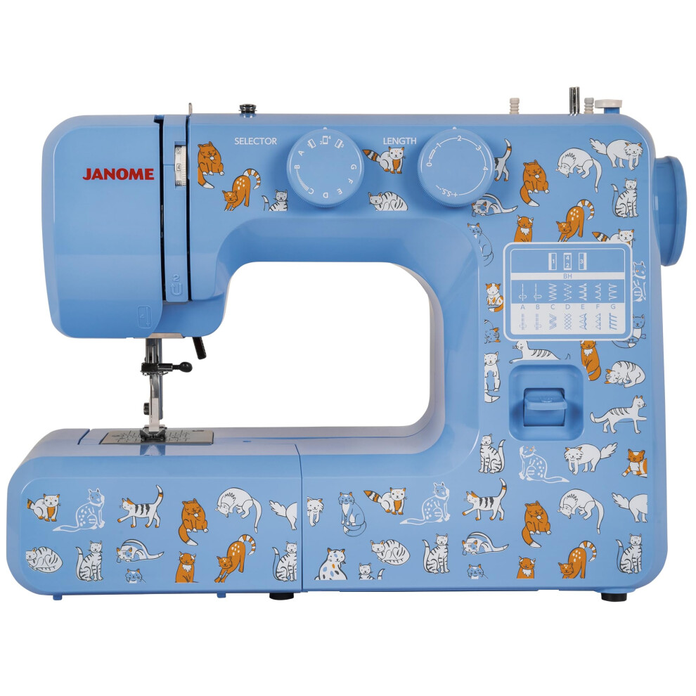 Janome Cat Fancy Easy-to-Use Sewing Machine with Interior Metal Frame  Bobbin Diagram  Tutorial Videos  Made with Beginners in Mind!  Multi-Color