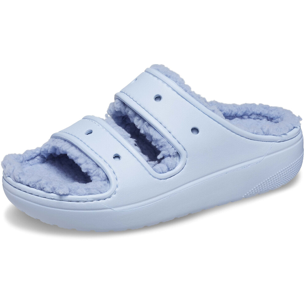 Crocs Unisex Classic Cozzzy Sandals  Fuzzy Slippers and Slides  Blue Calcite  Numeric_15 US Men