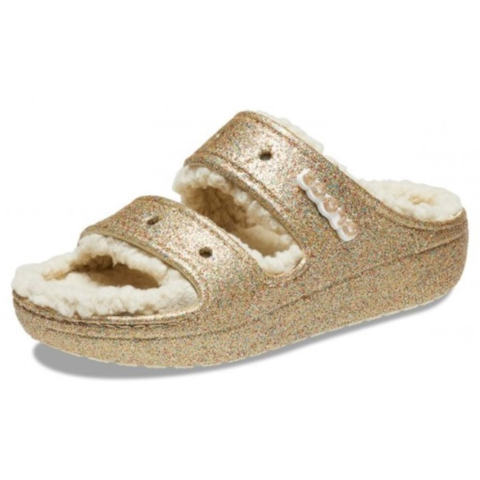Crocs Unisex Classic Cozzzy Sandals  Fuzzy Slippers and Slides  Multi/Gold  Numeric_11 US Men