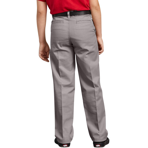 Dickies Dickies Boy's Big Flex Waist Flat Front Pants Silver 10 Husky 1