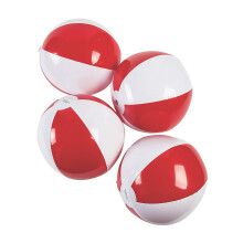 Uppblåsbar 11 """" """" Red & White Medium Beach Balls - Toys - 12 Pieces