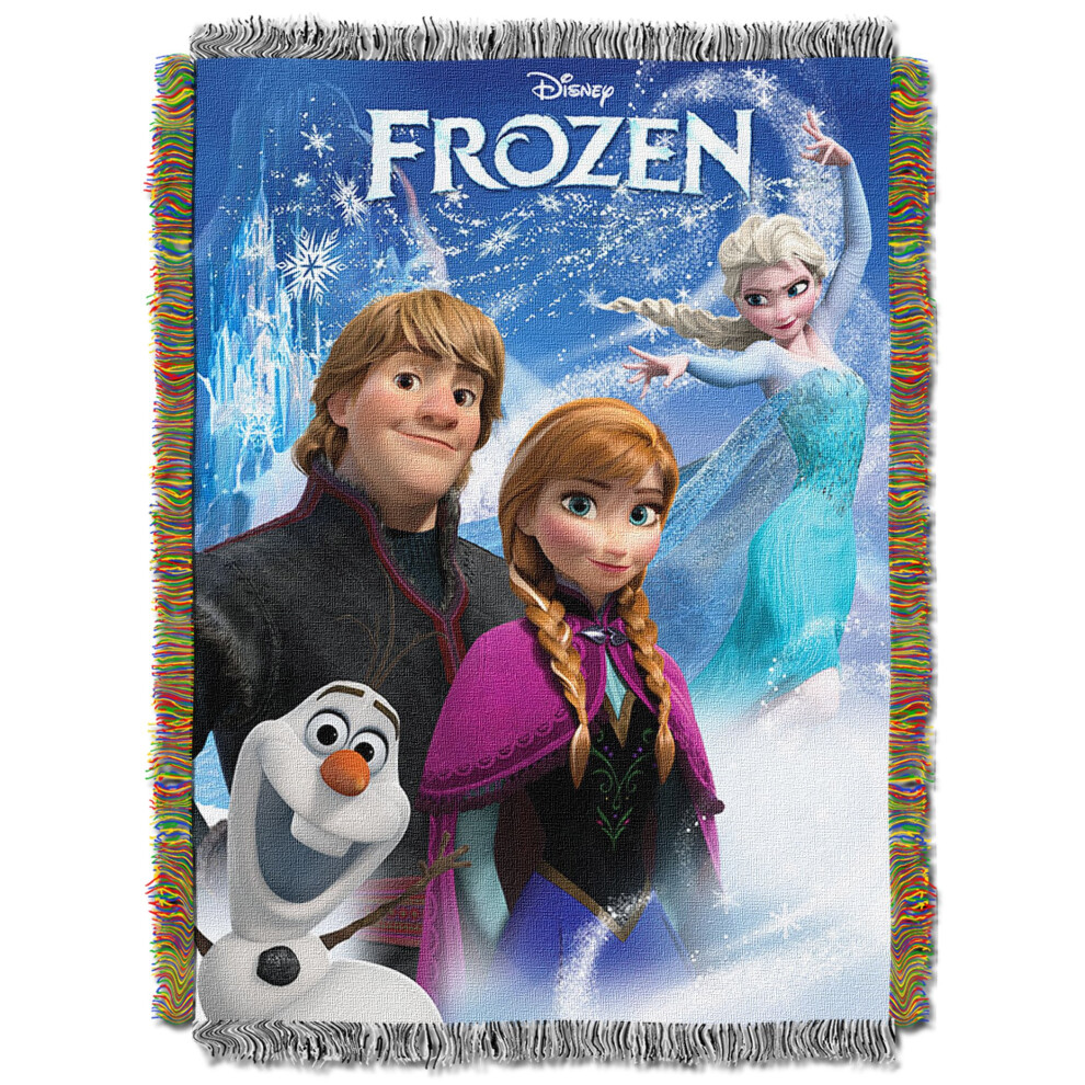 Northwest Frozen Woven Tapestry Throw Blanket  48"""" x 60""""  Frozen Day