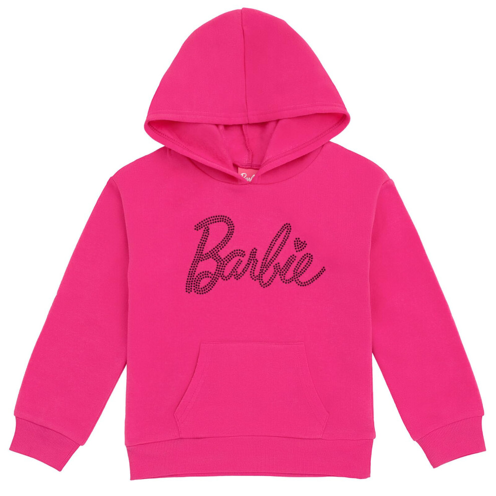 Barbie Little Girls Fleece Pullover Hoodie Pink 7-8