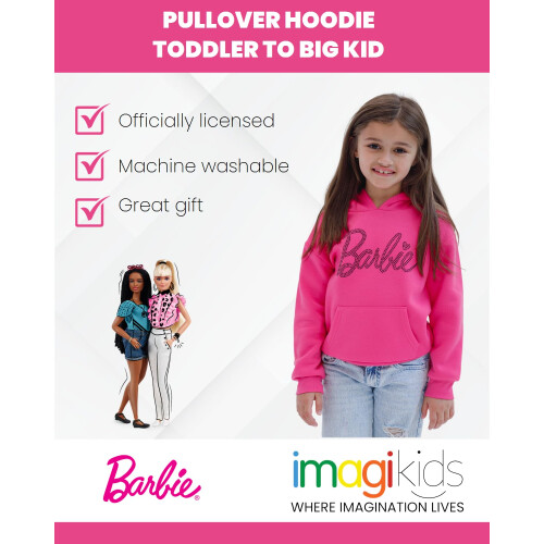 Barbie Barbie Fleece-Pullover-Kapuzenpullover fr kleine Mdchen, Rosa, 78 1