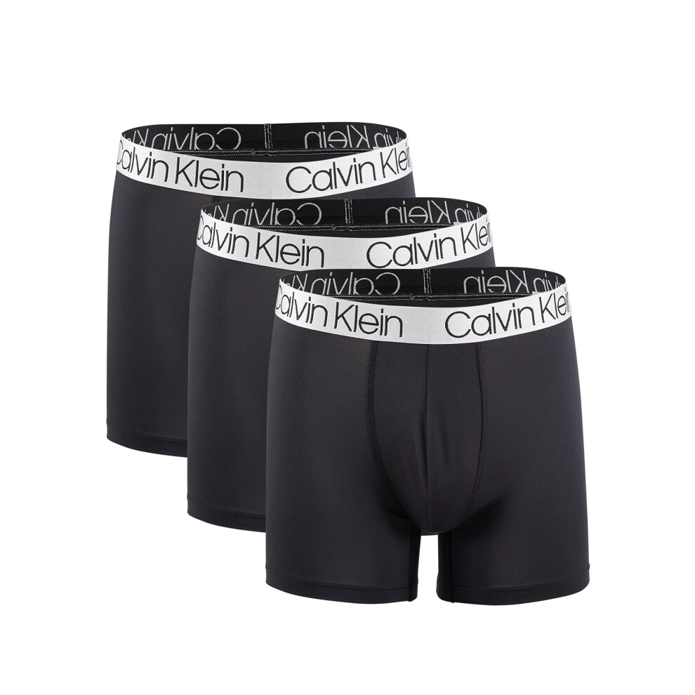 Calvin Klein Men`s Microfiber Boxer Briefs Pack of 3 (Black(NP2214-001)/Black  X-Large)