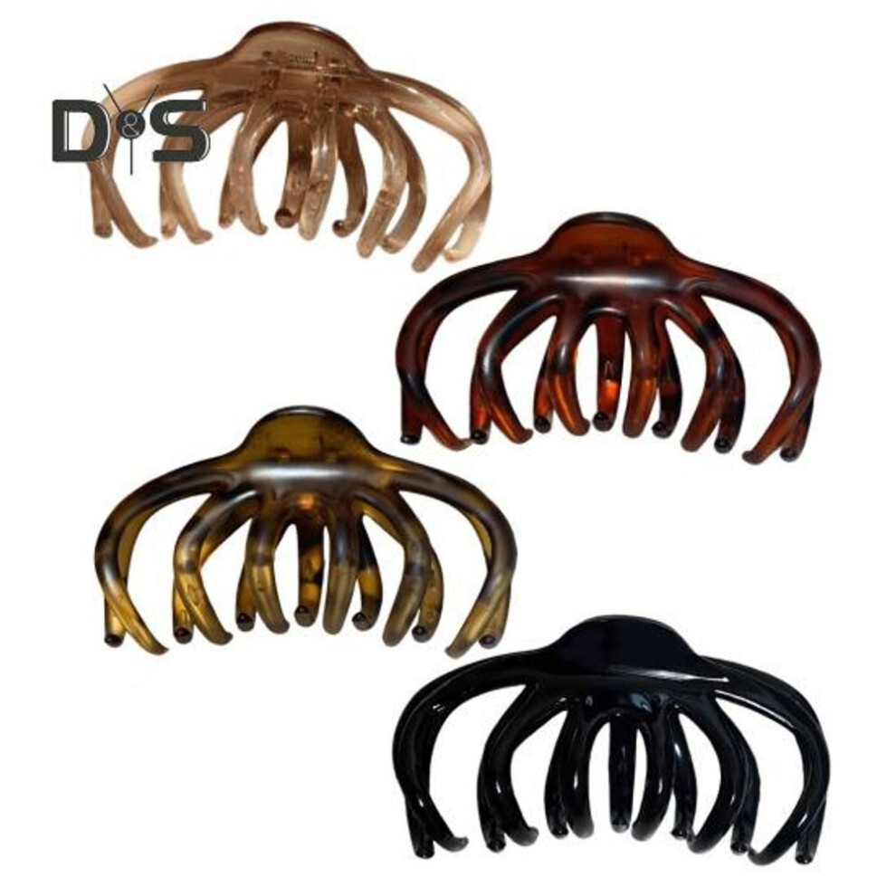 (as the picture, 4pcs) 3/4pcs Hair Claw Octopus Design Anti-slip Teeth Strong Grip Hair Clip Back Head Bath Hair Barrette Hair Accessory
