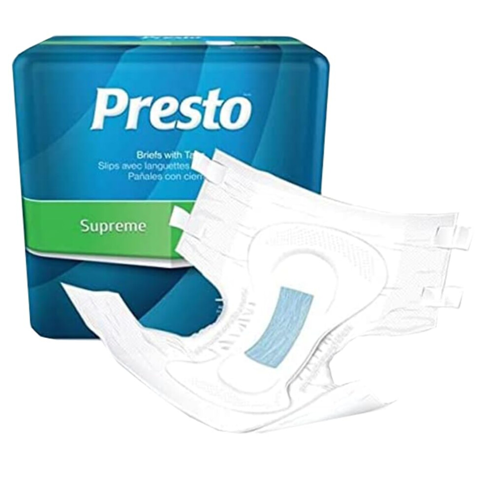 Presto Supreme Full Fit Incontinence Diapers/Briefs for Women and Men - Adult Diapers  Disposable (XX-Large)