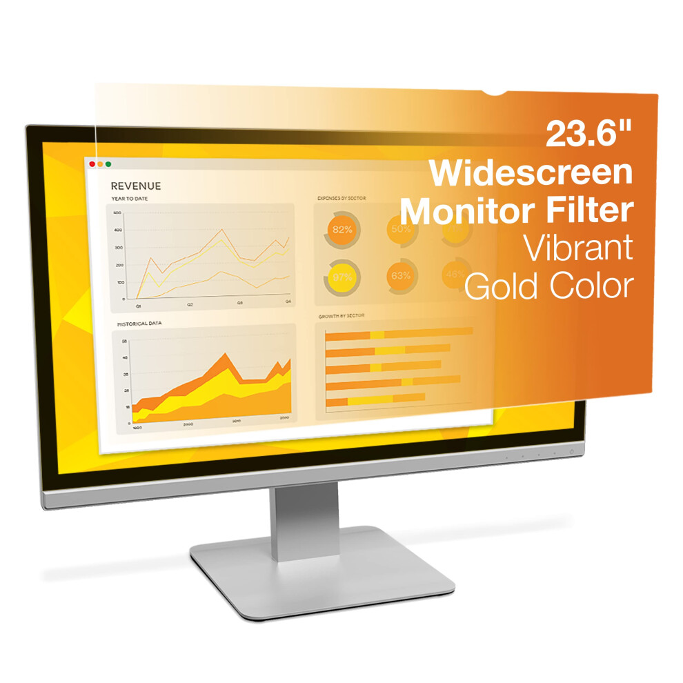 3M Privacy Filter GF236W9B Gold for 23.6"""" Widescreen Monitor (16:9 Aspect Ratio)