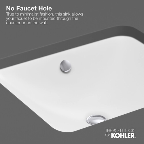 KOHLER Verticyl Rectangle under-mount bathroom sink  Ice Grey 2