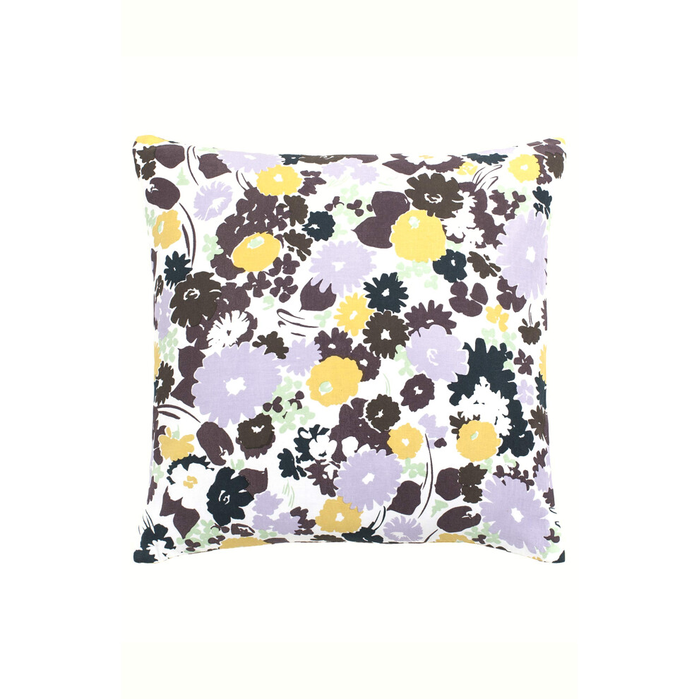 Kate Spade New York KSNY Swing Flora Decorative Pillow  18X18 inch  White/Yellow/Lavender/Brown