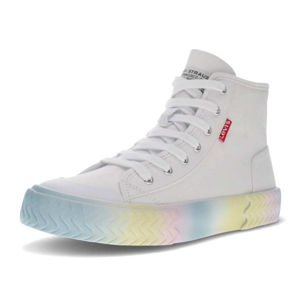 Levi's Womens Mdrn Hi DF Fashion Hightop Sneaker Shoe  White/Multi  7 M
