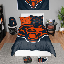 Posteln bielizen FOCO Chicago Bears NFL Team Color Bed In a Bag, 3-dielna s prava pre dvoch