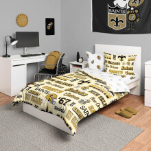5-dielna s prava postelnej bielizne FOCO New Orleans Saints NFL Retro Bed in a Bag pre dvoch