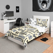 5-dielna s   prava postelnej bielizne FOCO Las Vegas Raiders NFL Retro Bed in a Bag pre dvoch