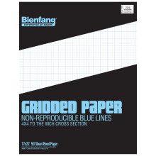 Bienfang Designer Grid Paper Pad 4x4 dwarsdoorsnede 17 x 22 inch 50 vellen
