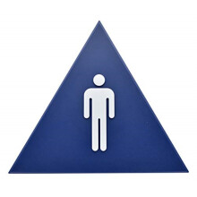 5029024 PLAQUE RSTRM MEN SYM 12"""""""" Anglick modr toaletn plaketa Hillman 12 palcu V X 10 palcu W (balen 6 ks)