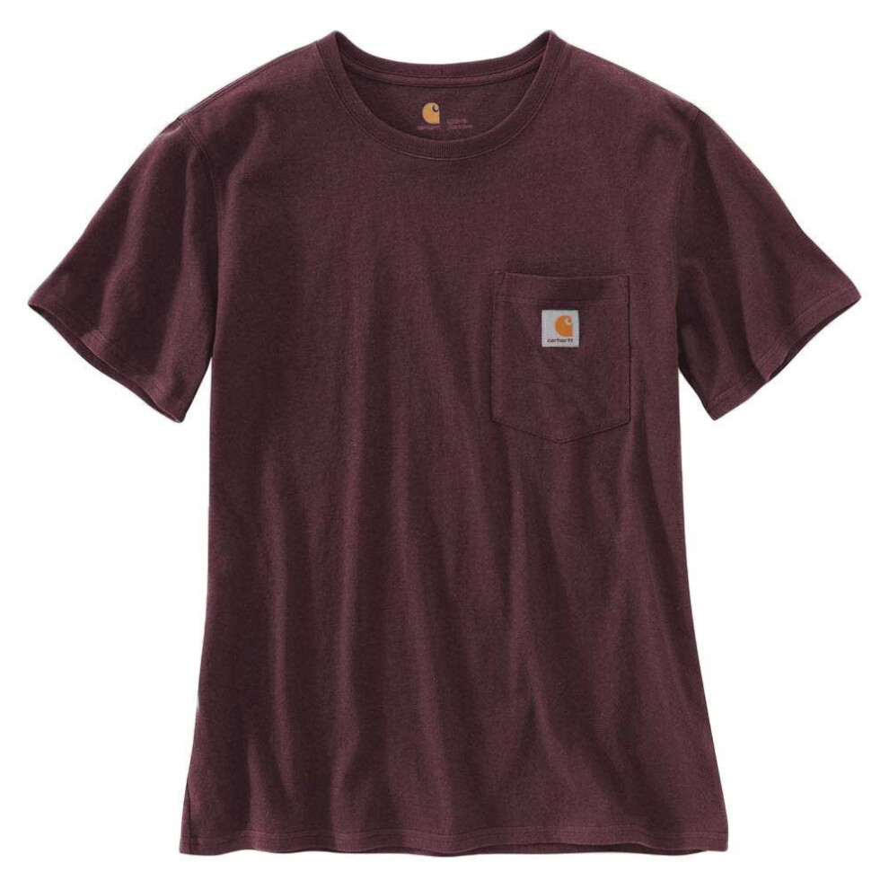 Carhartt Women's Loose Fit Heavyweight Short-Sleeve Pocket T-Shirt (Also Available in Plus Sizes)  Deep Wine  1X