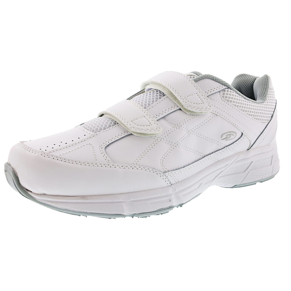 Dr. Scholl's - Men's Brisk Light Weight Dual Strap Sneaker  Wide Width (10.5 Wide  White Grey)