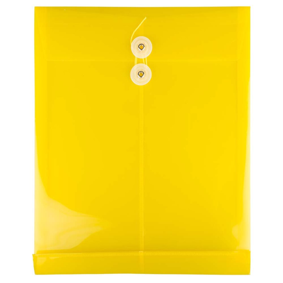 Photos - Envelope / Postcard Jam PAPER Plastic Envelopes with Button & String Tie Closure - Letter Open End - 9 3/4 x 11 3/4 - Yellow - 12/Pack 118B1ye 