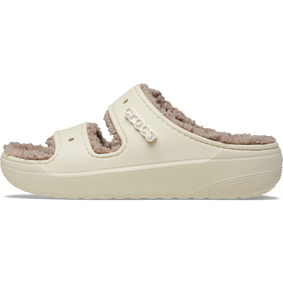 Crocs Unisex Classic Cozzzy Sandals  Fuzzy Slippers and Slides  Bone/Mushroom  Numeric_9 US Men