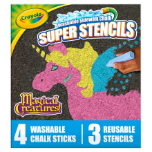 Crayola Super Stencils Magical Creatures -setti (3 kpl) Suuri jalkak  yt  v  liitu lapsille Pest  v   jalkak  yt  v  liitu Ulkolelut 4+ -vuotiaille