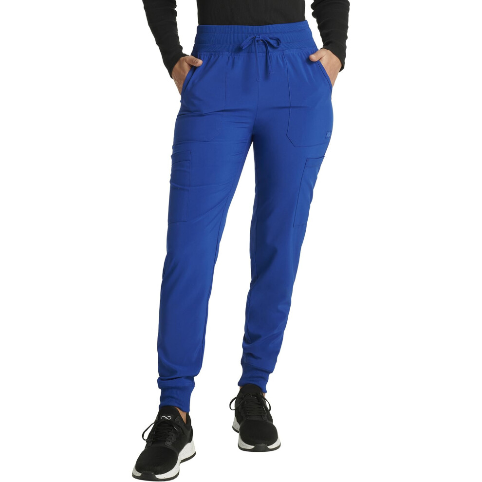 EDS Essentials Jogger Scrubs for Women  Drawstring Scrub Pants Plus Size DK065P  2XL Petite  Galaxy Blue