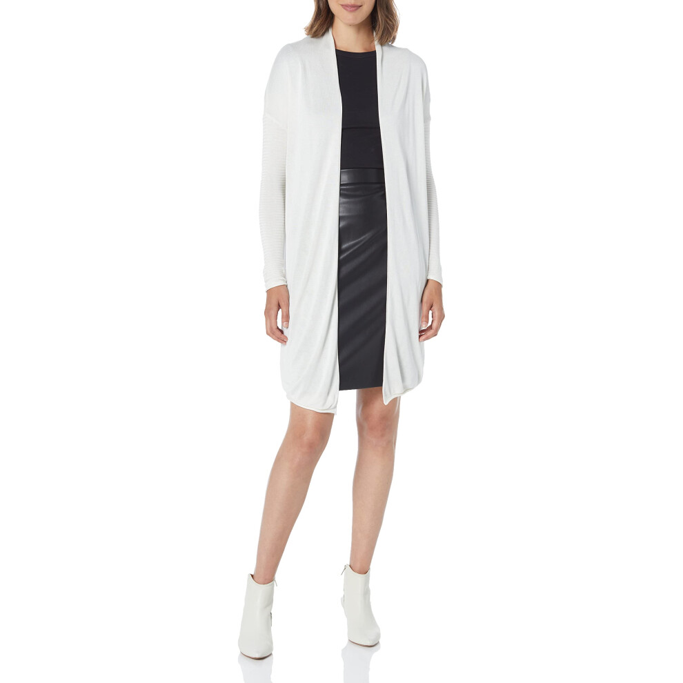 GUESS Women's Essential Camille Long Sleeve Cardigan  Cream White  Extra Small