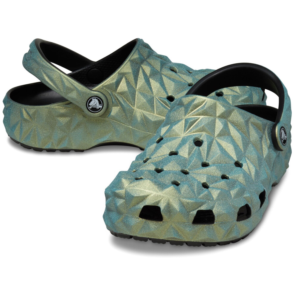 Crocs Unisex Geometric Classic Iridescent Geo Clog Black  3 US Men