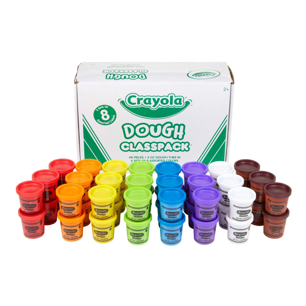 Crayola Dough Classpack - 8 Assorted Colors (48 Count)  3oz Kids Dough  Classroom Supplies for Teachers & Art Projects  Nontoxic  Ages 3+