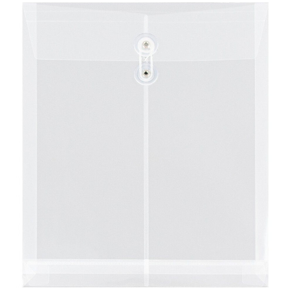 Photos - File Folder / Lever Arch File JAM PAPER Plastic Envelopes with Button & String Tie Closure - Letter Open End - 9 3/4 x 11 3/4 - Clear - 12/Pack FBA118B1CL