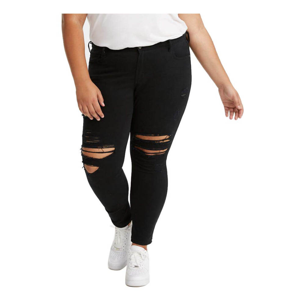 Levi's Women's Plus-Size 711 Skinny Jeans  So Extra - Black (Waterless)  (US 24) 39 Short
