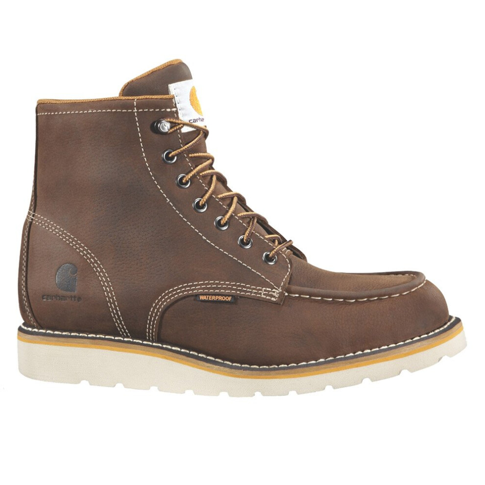 Carhartt Men's 6 Inch Waterproof Wedge Soft Toe Work Boot  Dark Bison Oil Tanned  7.5