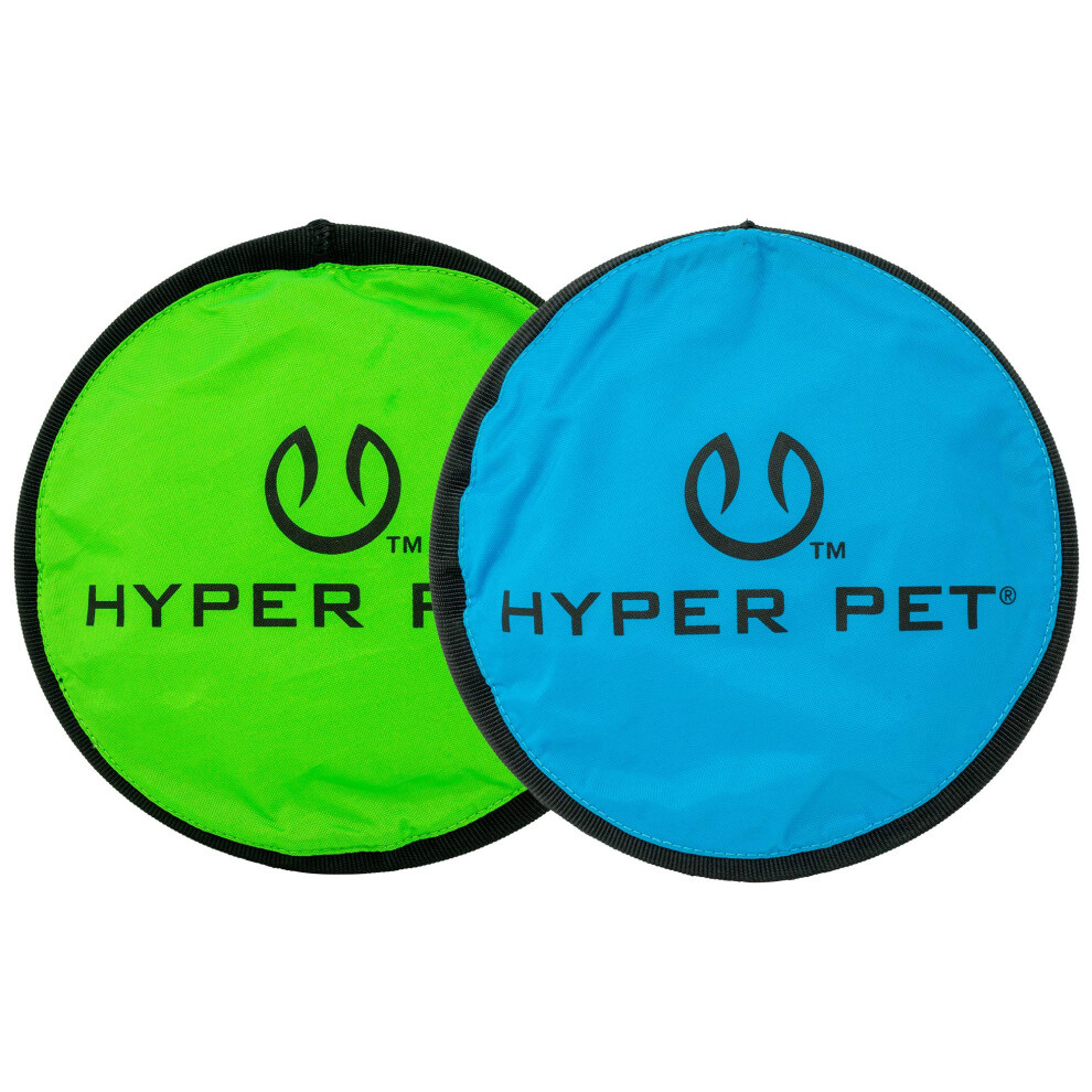 Hyper Pet Flippy Flopper 9"""" Flying Disc Soft Dog Toy Floats in Water & Safe on Teeth for All Breeds Pack of 2 (Colors May Vary)