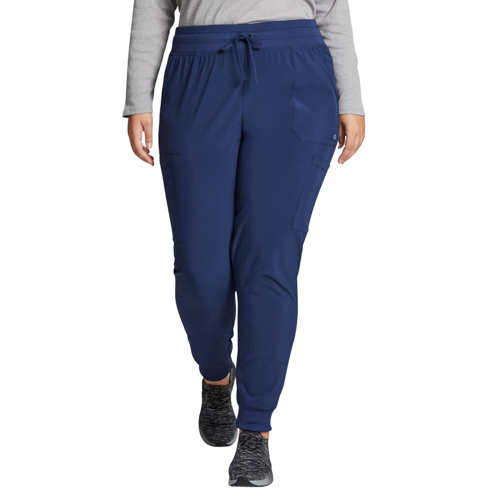 EDS Essentials Jogger Scrubs for Women  Drawstring Scrub Pants DK065  M  Navy