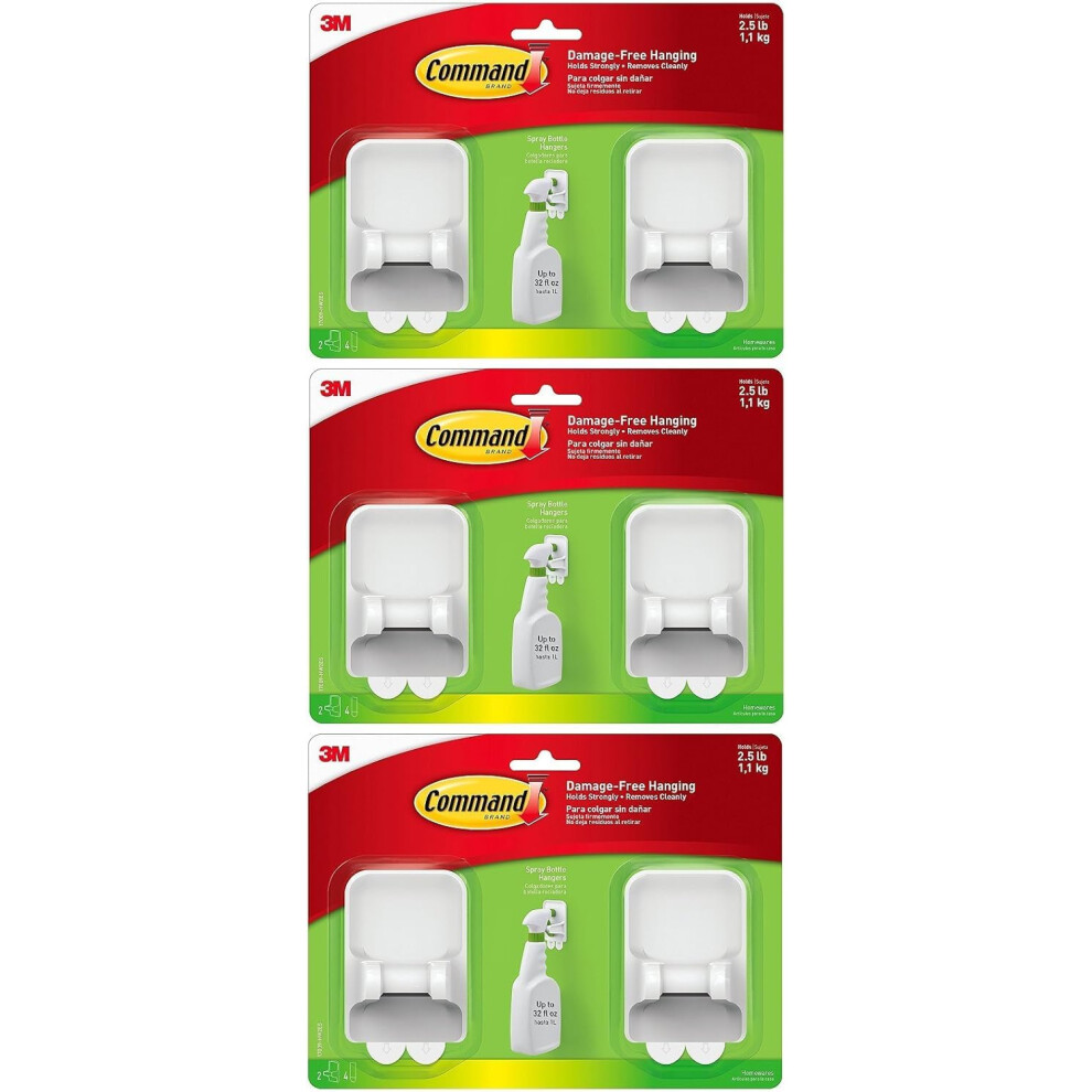 Command Spray Bottle Hangers Value Pack  2-Hangers  4-Large Strips (17009-HW2ES) (3)