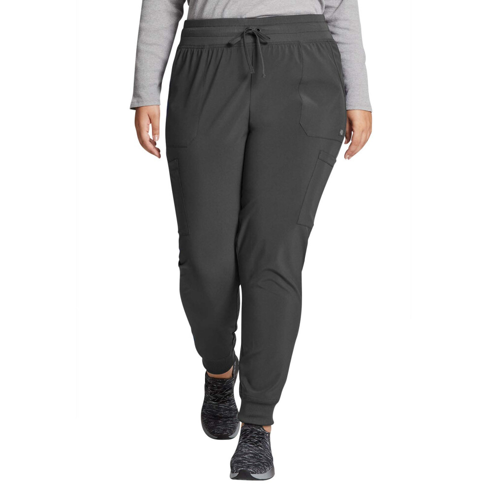 EDS Essentials Jogger Scrubs for Women  Drawstring Scrub Pants DK065  XS  Pewter