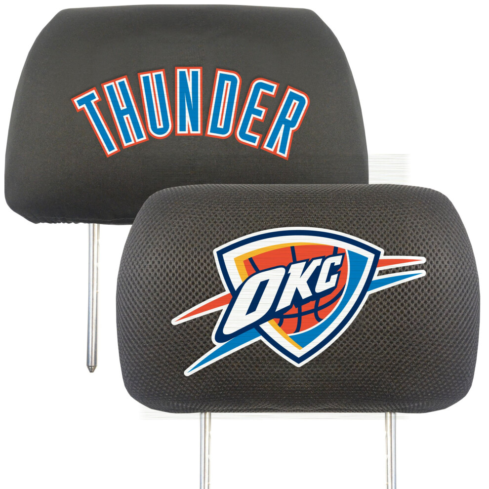 Fanmats 12527 Oklahoma City Thunder Embroidered Head Rest Cover Set - 2 Pieces 842989025274