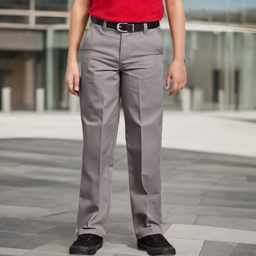 Dickies Dickies Boy's Little Flex Waist Flat Front Pants Silver 6 2