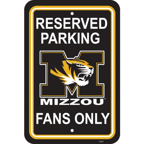 NCAA Missouri Tigers de 12 por 18 polegadas pl   stico de estacionamento